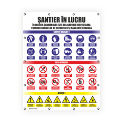 panou avertizare santier in lucru <span class=